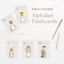 Alphabet Flash Cards with Bible Figures, Printable, ABC Flashcards, Alphabet Cards, Preschool Toddler Flashcards, Digital Download